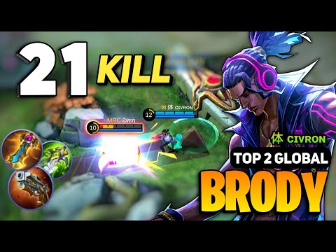 Brody Best Build 2023 [ Brody Top Global Gameplay ] By 体 ᴄɪᴠʀᴏɴ - Mobile Legends