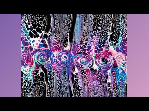 (970) Swipe & Swirl Technique on Black, Acrylic Pouring