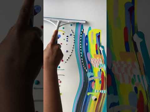 Squeegee Painting #shorts #acrylicpainting #satisfyingart #arttechniques