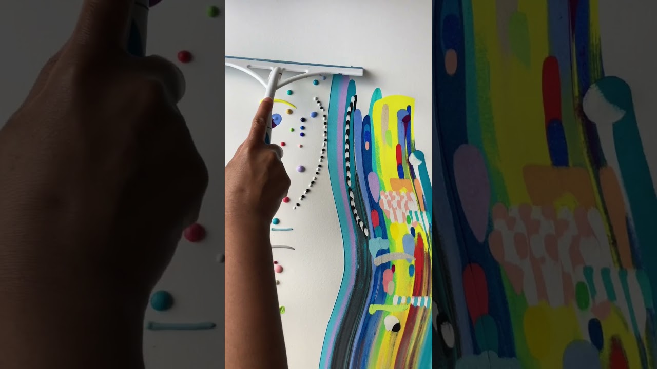 Squeegee Painting #shorts #acrylicpainting #satisfyingart #arttechniques