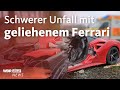 Ferrari-Unfall in Olfen endet mit schwer verletztem Fahrer | WDR Aktuelle Stunde