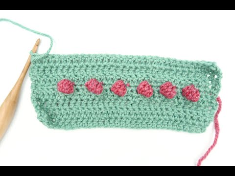 How to crochet the bobble stitch in 2 colors