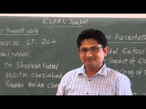 ELT@I,Jaipur,Presentation,Dr Shravan Kumar, Chairperson,22 Aug 2014,I