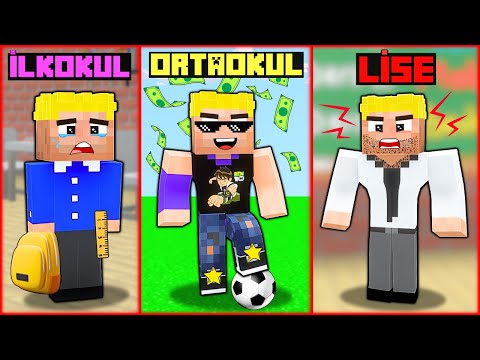 EFEKAN'IN HAYATI | İLKOKUL - ORTAOKUL - LİSE 😱 - Minecraft