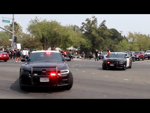 HUGE Police Convoys! CHP Slicktop & Unmarked, Metro Fire, Sacramento Sheriff Responding To A Protest