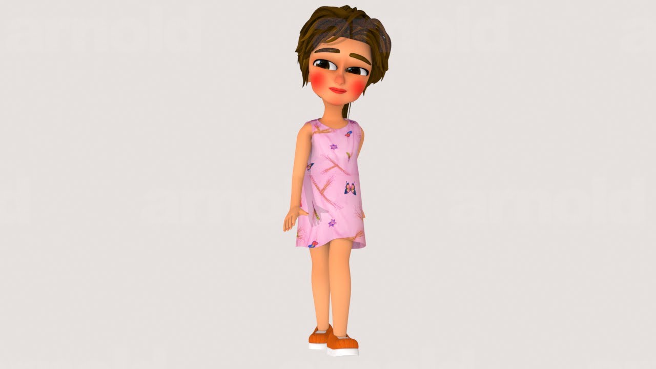 Rigged 3D Character for Maya and 3ds Max with Custom Attributes 3D Model
