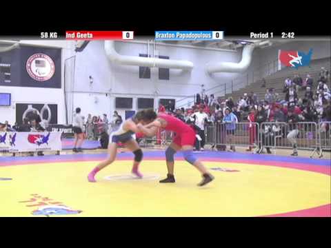 WM 58 KG - Ind Geeta vs. Braxton Papadopulous