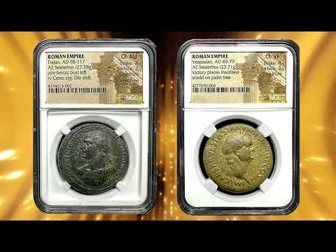 Roman Bronze Coins | Sestertius | Emperor Trajan | Emperor Vespasian