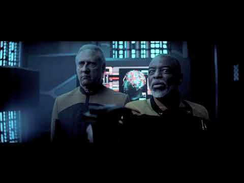 Geordi checks if Picard is a Changeling