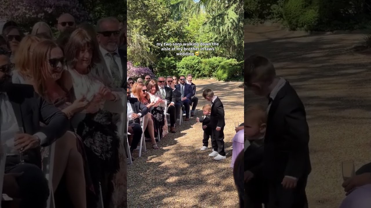 HEART MELTED 🥺 Shane may or may not have cried at the sight of his boys coming down the aisle in