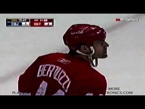 Detroit Red Wings VS Columbus Blue Jackets 04-01-2010 Mason nailed in face hard