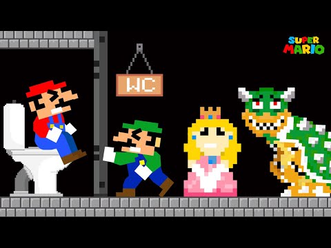 Toilet Prank: Mario Troll Luigi, Peach and Bowser Waiting for the Toilet | Game Animation