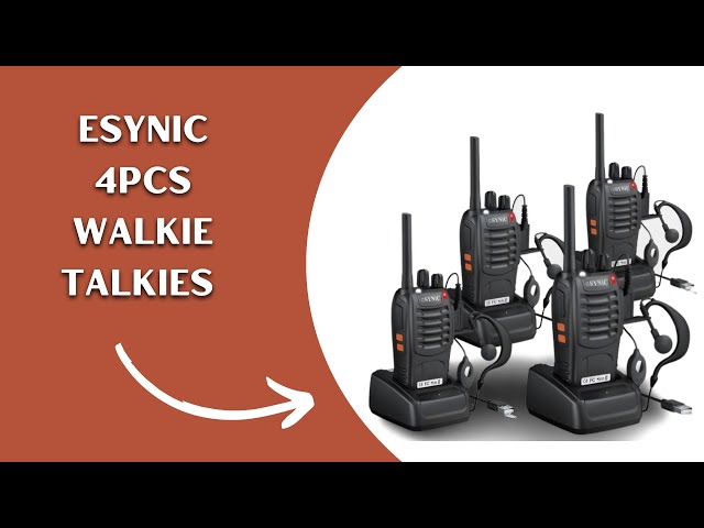 Vídeo relacionado con eSynic 4PCS Walkie Talkies de Larga Distancia con Auriculares Walkie-Talkie Profesional 16 Canales 1500mAh con Cargador USB Soporta VOX para Sobrevivir en el Campo Ciclisimo