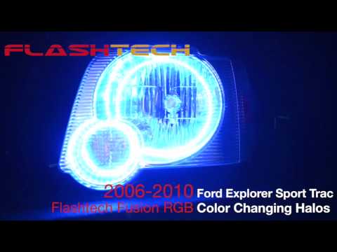 FLASHTECH LIGHTING Ford Explorer Sport Trac V.3 Fusion Color Change halo headlight kit (2006-2010)