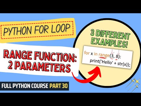 Range Function 2 Parameters Python Course For Beginners Students Full Python Course Part 30