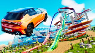 This Wacky BeamNG Map Has A Water Park For Cars