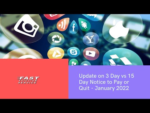 3 Day Vs 15 Day Notice to Pay or Quit Update - January 2022