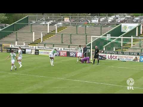 Lee Angol scores the first goal at Yeovil