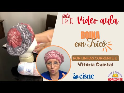 Boina em Tricô com Fio Cisne Fanatic e Vitória Quintal