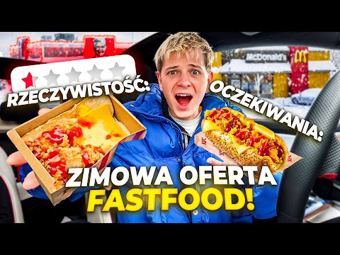 TESTUJĘ ZIMOWE JEDZENIE Z FAST FOODÓW 🥶🍔 😱| Dominik Rupiński