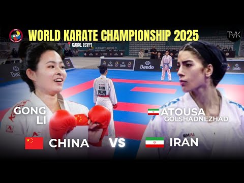 Vollständiger Videolink⬇ WKF Cairo25 -61kg Finale Gong Li CHN gegen Atusa G. IRI World Karate #yt...
