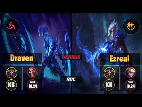 GrandMaster DRAVEN [Hail of Blades] (ADC) VS  EZREAL - Grandmaster KR Patch 10.24