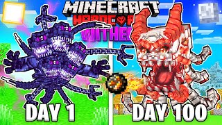 100 Days TITAN WITHER vs MUTANT GHAST - Minecraft Animation