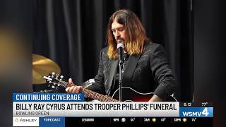 Billy Ray Cyrus performs at funeral for Kentucky trooper shot on duty