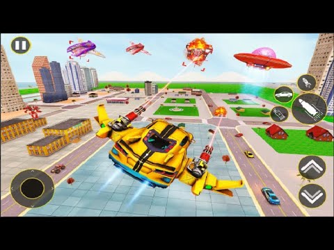 Flying Taxi Robot Car Games: Android Games