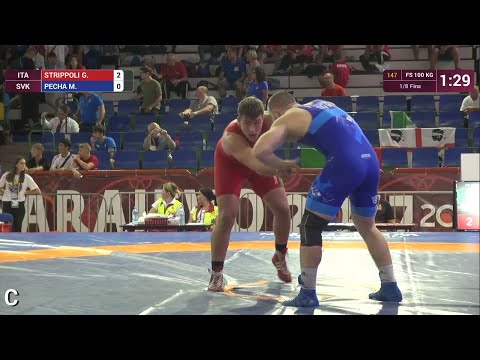 1/8 FS - 100 kg: G. STRIPPOLI (ITA) df. M. PECHA (SVK) by VSU1, 12-1