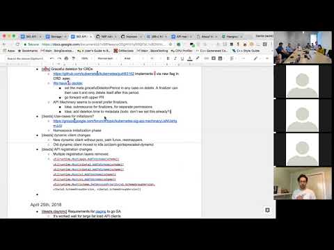Kubernetes SIG API Machinery 20180509