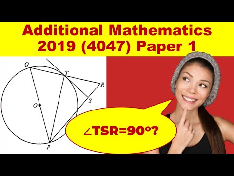 O level Additional Mathematics (4047) Year 2019 Paper 1 | Singapore MOE Syllabus TYS Past Year Paper