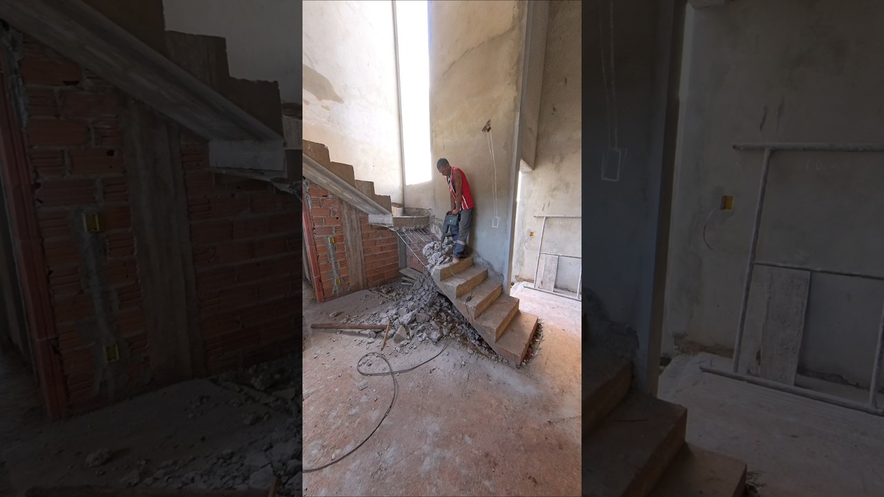 Rebuilding the concrete staircase #construction #renovation #staircase #work #bricklayer