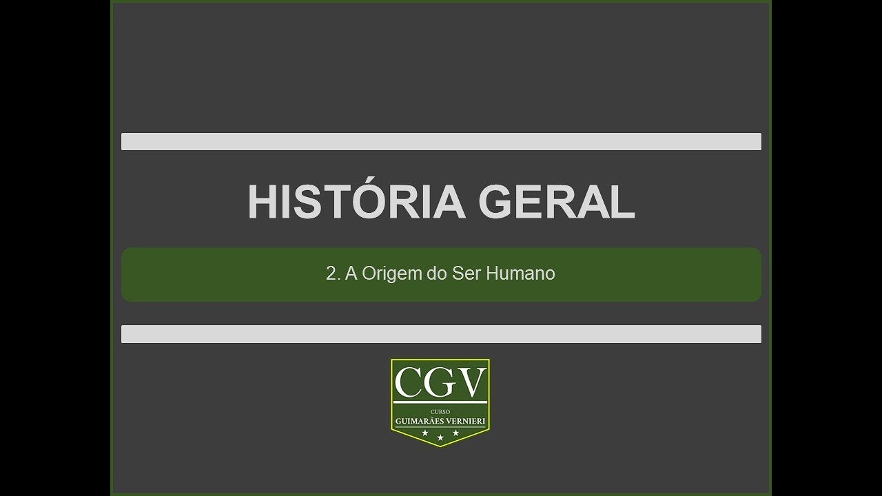 Curso de História Geral | Aula 02 - A Origem do Ser Humano