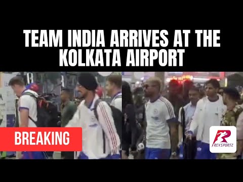 Team India arrives at the Kolkata airport for the match against the West Indies on 1st March.