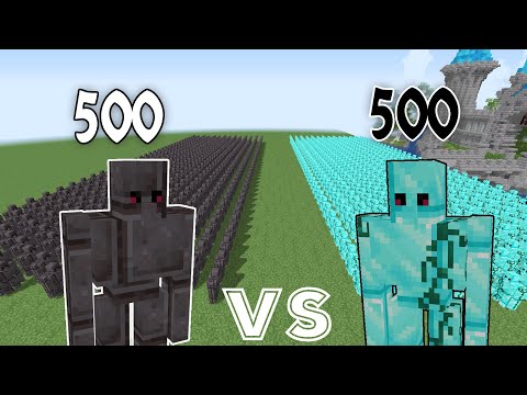 500 Diamond Golems Vs 500 Netherite Golems |Minecraft|