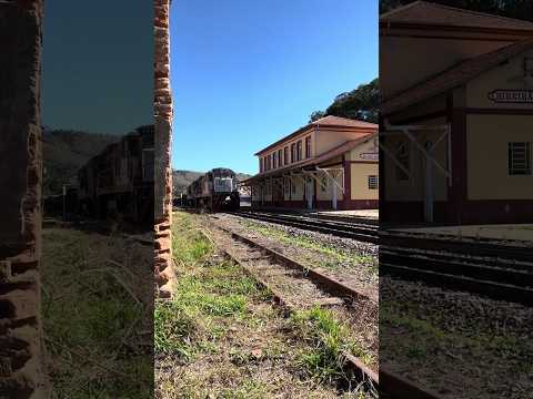 Locomotiva GE BB36-7 passando na estação de Ribeirão Vermelho- MG - #EFOM #RotaCalcario
