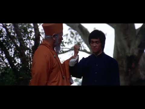 Enter The Dragon Monk Scene with Bruce Lee's real voice