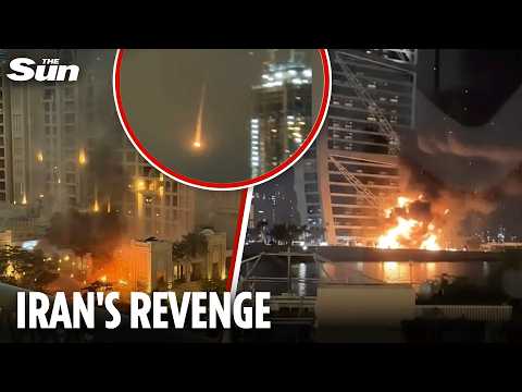 Dubai’s iconic Burj Al Arab hotel engulfed in flames after being ‘hit by Iran suicide drone’