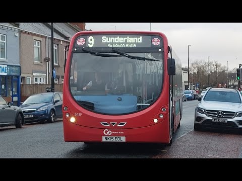go north east 5419 operating route 9 to Sunderland