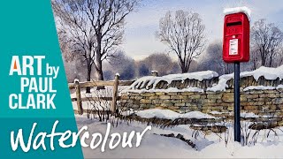 How to Paint a Snow Scene with a Post Box in Watercolour
