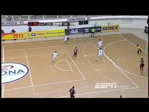 Gols: Concórdia 1 x 2 Orlândia - 1º Jogo Final da Liga Futsal 2013