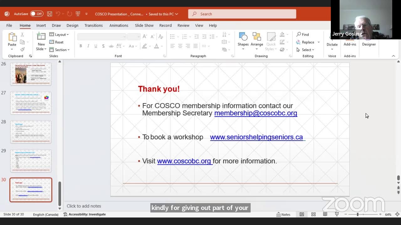 COSCO: Well-Being for Seniors