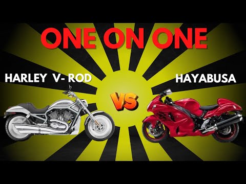 Harley V Rod vs Hayabusa - One On One - Drag Race