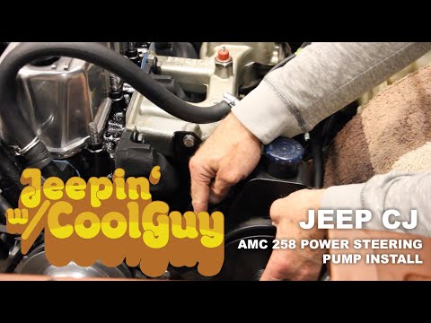 Jeep CJ7 Power Steering Pump Install - AMC 258