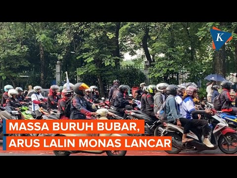 Massa Buruh Bubar, Lalu Lintas Sekitar Monas Kembali Lancar