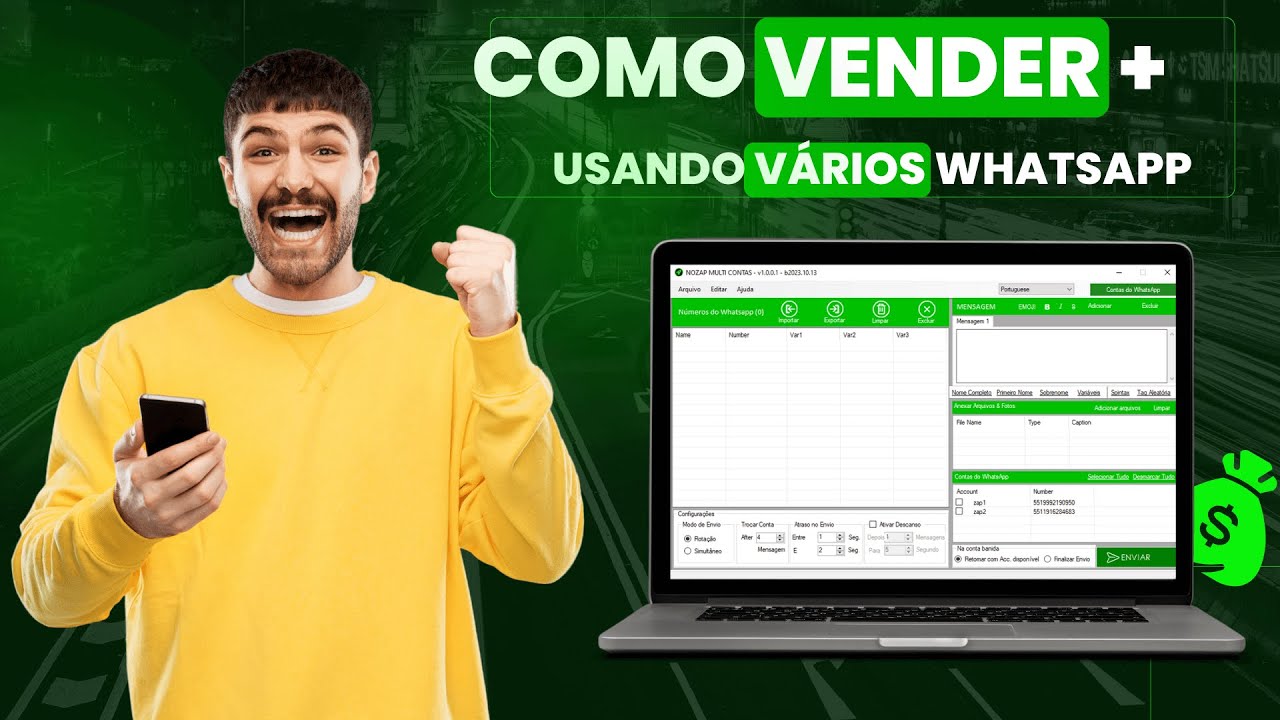 ENVIO DE MENSAGENS DE VÁRIOS WHATSAPP -  SEM BLOQUEIO!