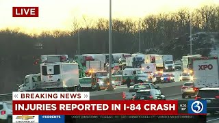 VIDEO: Crash impacts traffic on I-84 west in Cheshire