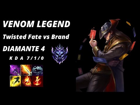 LEAGUE OF LEGENDS WILD RIFT GAMEPLAY - Twisted Fate vs Brand MID SoloQ Diamante 4