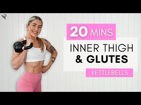 20 Minute Inner/Outer Thigh and Glutes KETTLEBELL Workout | Beginner Friendly